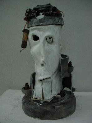 Emilio Merlina: 'too much thinking perhaps', 2004 Mixed Media Sculpture, Inspirational. terracotta and recycled aluminium sculpture...