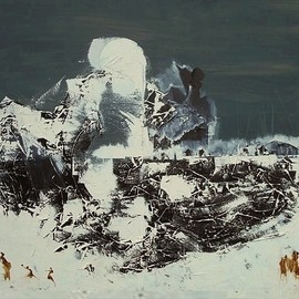 Emilio Merlina: 'under the same moon', 2018 Oil Painting, Fantasy. Artist Description: canvas , evolution of existing work...