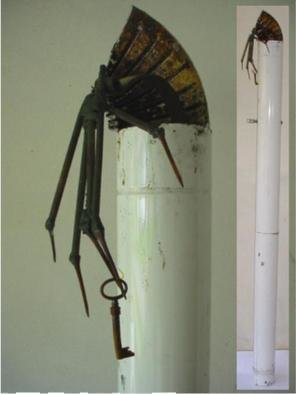 Emilio Merlina: 'unexpected way out', 2004 Mixed Media Sculpture, Inspirational. rusty iron and old stove tubes sculpture...