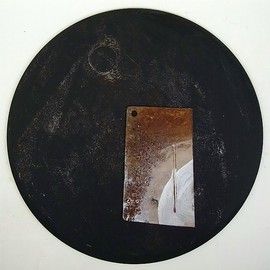 Emilio Merlina: 'upcoming black moon', 2007 Other Painting, Inspirational. Artist Description:  acrylic on iron and rusty iron ...