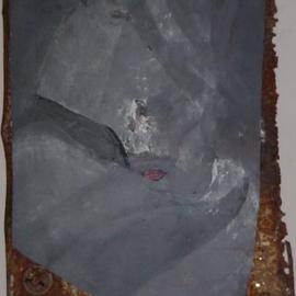 Emilio Merlina: 'wondering about you', 2004 Mixed Media Sculpture, Inspirational. Artist Description: acrylic and glue on canvas on rusty plate ( I put it in here because this is the rusty section for me )...