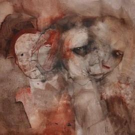 Emilio Merlina: 'you are there when I need you', 2012 Charcoal Drawing, Fantasy. 