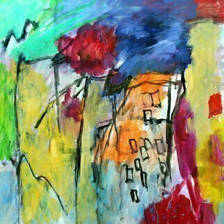Engelina Zandstra: 'composition 1359', 2011 Acrylic Painting, Cityscape. landscape, composition, abstract, painting, canvas, modern, original, lyrical, figurative, expressionistic, colorful, acrylic, surrealistic, people...