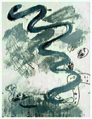 Engelina Zandstra: 'composition 1707', 1998 Monoprint, Abstract. The screen prints I make are monoprints on paper, my own printing.  I.  e.  of each work is only one copy, no edition.  Paper size 50 x 65 cm. ...