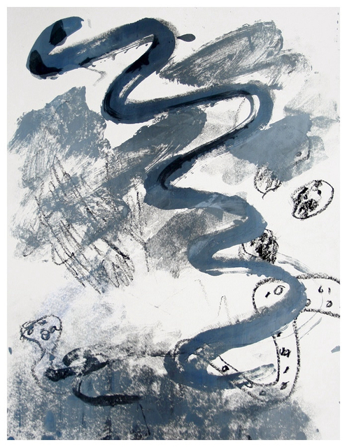 Engelina Zandstra  'Composition 1707', created in 1998, Original Printmaking Monoprint.