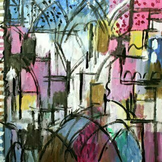 Engelina Zandstra: 'composition 1836', 2011 Acrylic Painting, Cityscape. landscape, composition, abstract, painting, canvas, modern, original, lyrical, figurative, expressionistic, colorful, acrylic, surrealistic, people...