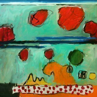 Engelina Zandstra: 'composition 2809', 2009 Acrylic Painting, Fantasy. landscape, composition, abstract, painting, canvas, modern, original, lyrical, figurative, expressionistic, colorful, acrylic, surrealistic, people...