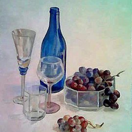 Maria Teresa Fernandes: 'Alves Collection', 1995 Oil Painting, Family. Artist Description:  blue and transparent fit well ...