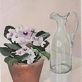 Maria Teresa Fernandes: 'Olivia Valente Collection', 1981 Oil Painting, Romance. Artist Description: a delicate picture needs few objects( and a well transparent one )...