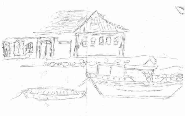 Maria Teresa Fernandes  'Paraty Anchorage By Ebf', created in 2005, Original Drawing Pencil.