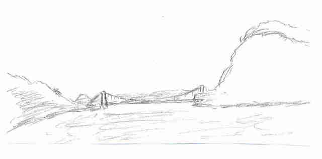 Maria Teresa Fernandes  'S Vicente  Golden  Gate By Ebf', created in 2006, Original Drawing Pencil.