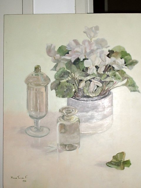 Maria Teresa Fernandes  'Flower And Glass Kilo', created in 1995, Original Drawing Pencil.