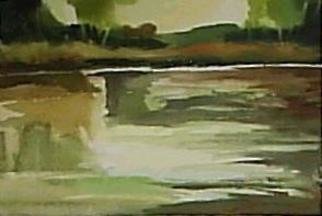 Maria Teresa Fernandes: 'green lake', 1980 Watercolor, Inspirational. a peaceful place to visit...