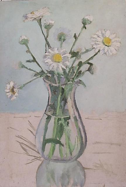 Maria Teresa Fernandes  'Unfinished Daisies', created in 1967, Original Drawing Pencil.