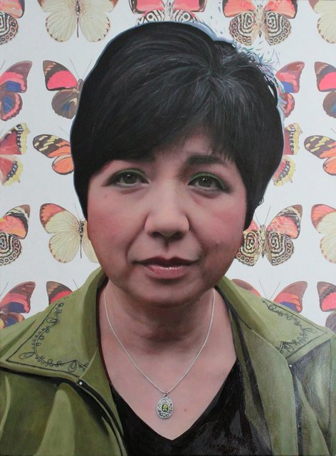 Eric  Buechel  'Katherine Butterflies', created in 2017, Original Painting Oil.