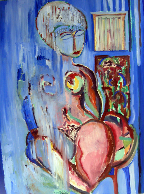 Artist Eric Henty. 'Blue Nude' Artwork Image, Created in 2007, Original Painting Acrylic. #art #artist