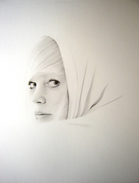 Artist Eric Stavros. 'Dernier Regard' Artwork Image, Created in 2012, Original Drawing Pencil. #art #artist