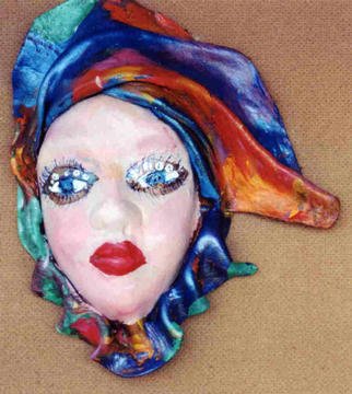 Ellen Safra: 'Masquerade Seven', 2003 Leather, Fantasy. Artist Description: Hand painted leather mask. ...