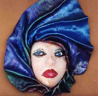 Ellen Safra: 'masquerade Three', 2003 Leather, Fantasy. Artist Description: Acrylic hand painted leather mask. ...