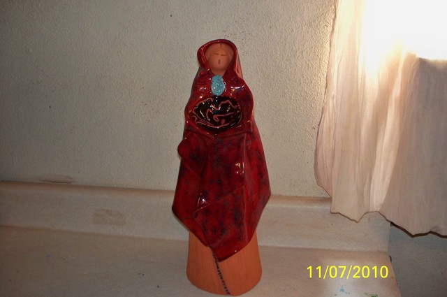 Esta Bain  'Figure Holding A Bowl', created in 2010, Original Ceramics Handbuilt.