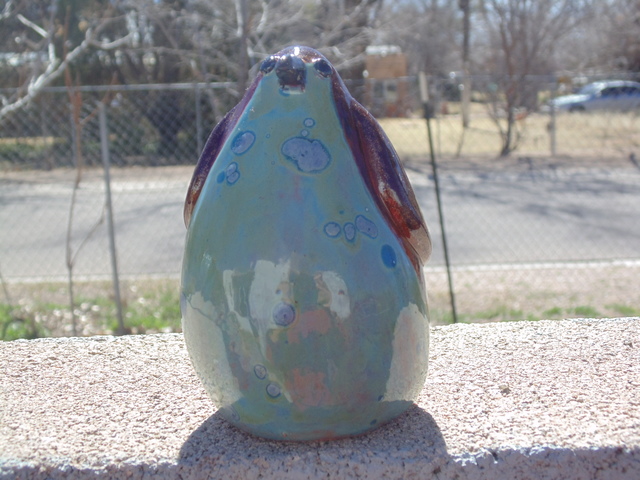 Esta Bain  'Copper And Blue Bird', created in 2017, Original Ceramics Handbuilt.