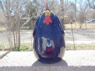 Esta Bain: 'dark blue chicken', 2017 Handbuilt Ceramics, Animals. 