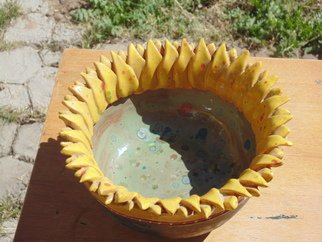 Esta Bain: 'sunflower bowl', 2017 Handbuilt Ceramics, Floral. 