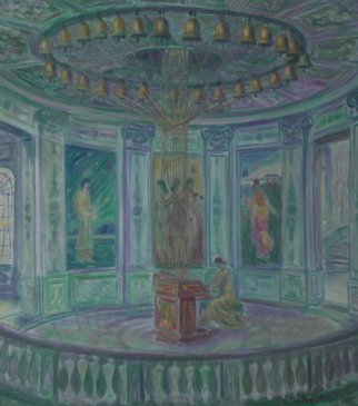 Edward Tabachnik: 'Delft Memories', 2005 Oil Painting, Mystical.  New style: Romantic Expressionism.Series: Ancient Musical Instruments.Background The Hermitage, St. Petersburg....