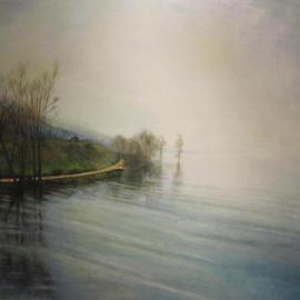 Evangelos Tzavaras: 'Winter Landscape', 2013 Acrylic Painting, Landscape. Artist Description:  A calm winter landscape    ...