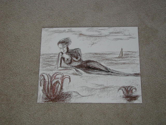Ina Jinapaia  'Nude On The Beach', created in 2009, Original Painting Acrylic.