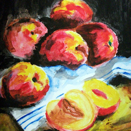Still Life with Peaches By Ina Jinapaia
