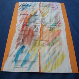 Torn and painted Policeletter By Evelyne Ketterlin