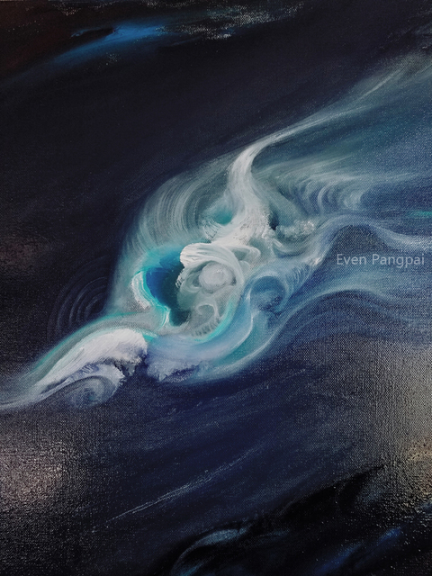 Even Pangpai  'Born In The Cloud By Epp', created in 2018, Original Painting Oil.