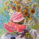 stilllife with watermelon By Evgeniya  Erkenova