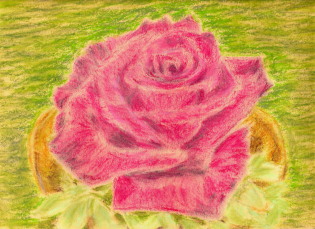 Luana Pau  'Purple Rose', created in 2018, Original Pastel Oil.