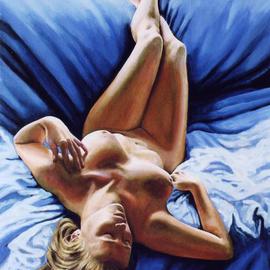 Manuela Facchin Varalda: 'Blue', 2006 Oil Painting, nudes. Artist Description:  original artwork unique pieceoil on canvas about 20 x 28 inchees...