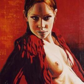 Manuela Facchin Varalda: 'Challenge', 2004 Oil Painting, nudes. Artist Description:  Original artwork unique piece oil on linen canvas about 20 x 28 inchees...