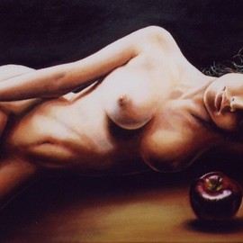 Manuela Facchin Varalda: 'Eva', 2007 Oil Painting, nudes. Artist Description:  original artwork - unique pieceoil on canvas ...