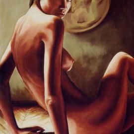 Manuela Facchin Varalda: 'Penombra   ', 2006 Oil Painting, nudes. Artist Description:  original artwork unique piece ...