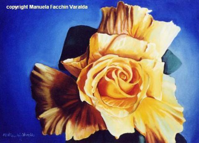 Artist Manuela Facchin Varalda. 'The Yellow Rose' Artwork Image, Created in 2002, Original Painting Acrylic. #art #artist