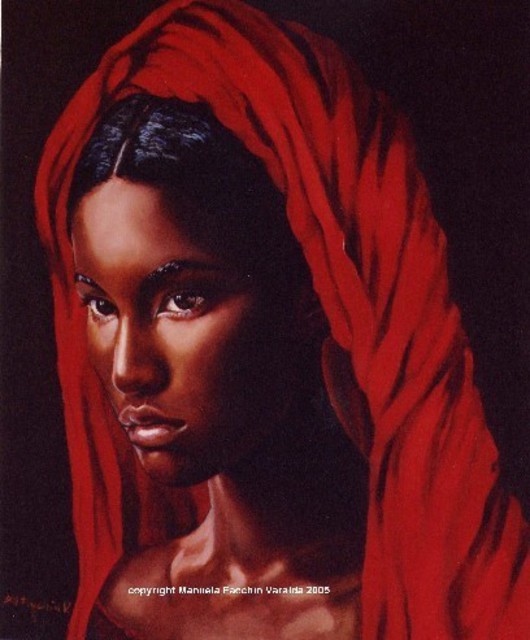 Artist Manuela Facchin Varalda. 'Girl In Red' Artwork Image, Created in 2005, Original Painting Acrylic. #art #artist
