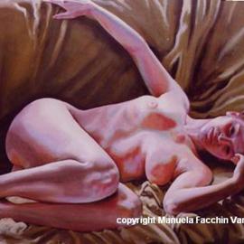 Manuela Facchin Varalda: 'nude', 2005 Oil Painting, nudes. Artist Description:  original artwork - unique piece oil on canvas 100 x 70 cm ...