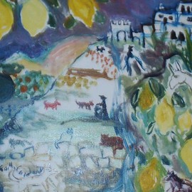 Faith Copeland: 'lemons', 2009 Acrylic Painting, Botanical. Artist Description:  lemons, spain ...