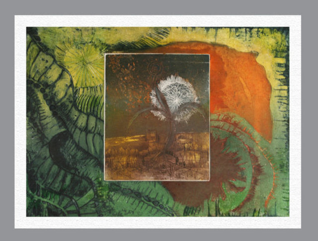 Jamshed Aziz  'Re Birth', created in 2007, Original Printmaking Intaglio.