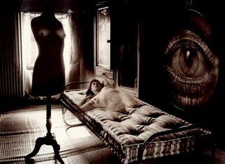 Itzhak Ben Arieh: 'THE BED', 1998 Black and White Photograph, Fantasy.  PHOTOMONTAGEFANTASTIC PHOTOGRAPHY ...