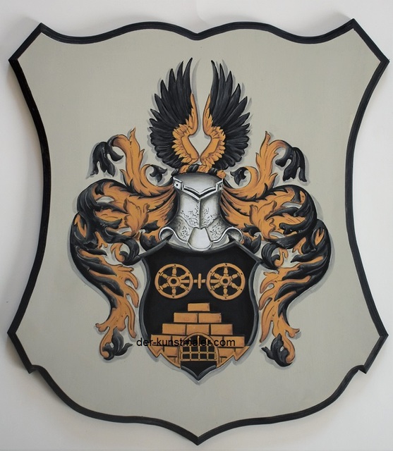 Artist Gerhard Mounet Lipp. 'Coat Of Arms Family Crest Wall Plaque' Artwork Image, Created in 2013, Original Painting Other. #art #artist