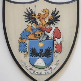 Gerhard Mounet Lipp: 'Custom Family Crest Wall Plaque', 2019 Acrylic Painting, Home. Artist Description:  Heraldry Art- family crest wall plaque.  Every coat of arms family crest will be custom hand painted.  They are not mass produced.The final product is a unique piece of art that will become a cherished family heirloom.  Heraldry Art - a unique gift idea for any occasion.  Our ...
