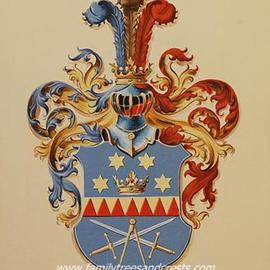 Family Coat Of Arms Painting On Canvas, Gerhard Mounet Lipp