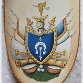 Medieval Steel Knight Shield Coat Of Arms, Gerhard Mounet Lipp