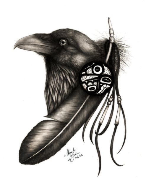 Artist Alejandro Jake. 'Raven' Artwork Image, Created in 2016, Original Tatoo Art. #art #artist